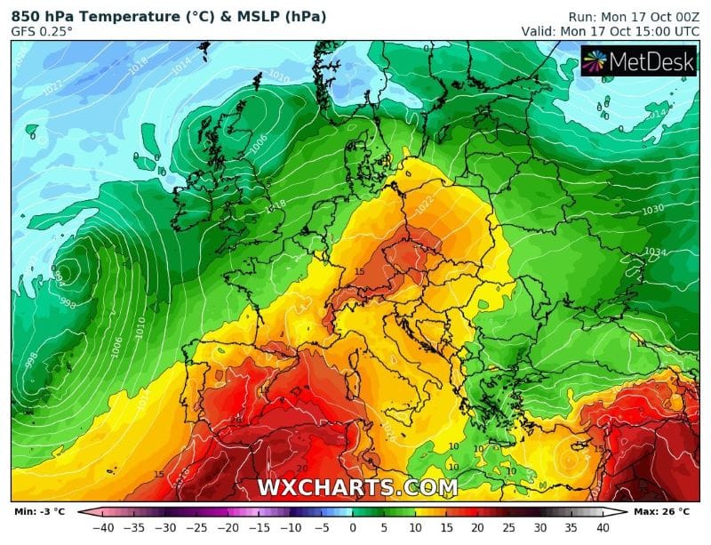 Χάρτης θερμοκρασίας 850mb