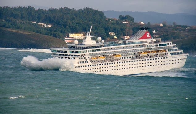 cruise ship caught in storm giant waves