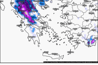 Προγνωστικός χάρτης χιονόπτωσης