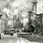 Καταστροφές από τον σεισμό του 1906 στο Σαν Φρανσίσκο με κατεστραμμένα κτίρια και πυρκαγιές