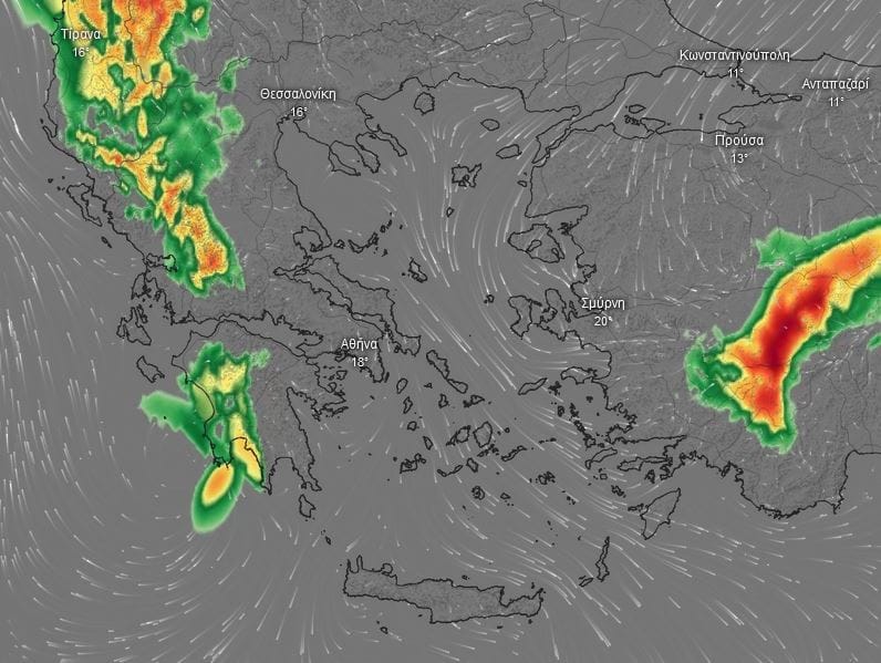 χάρτης βροχής