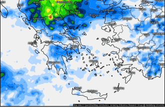 χάρτης βροχόπτωσης