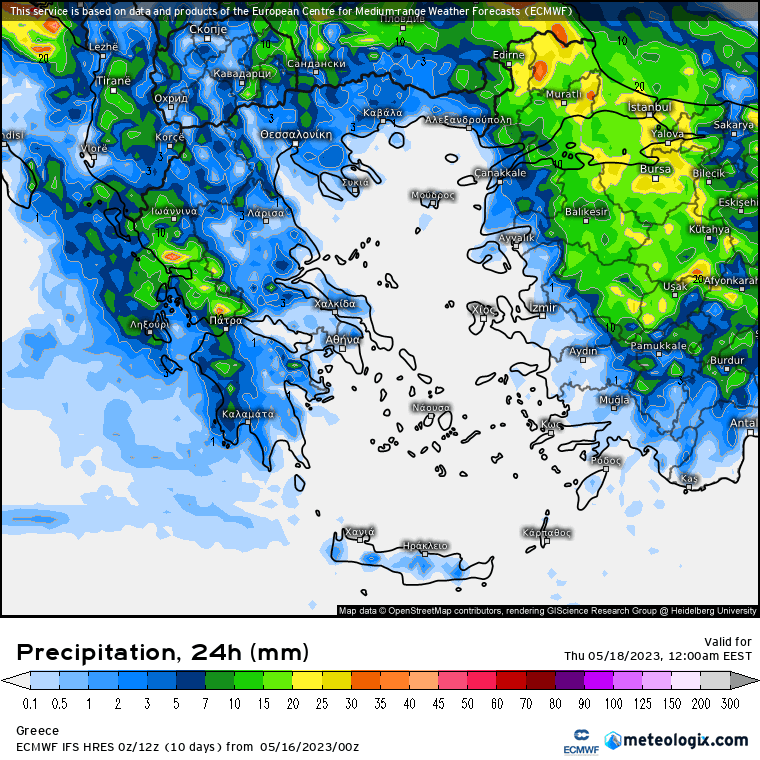 χάρτης βροχής
