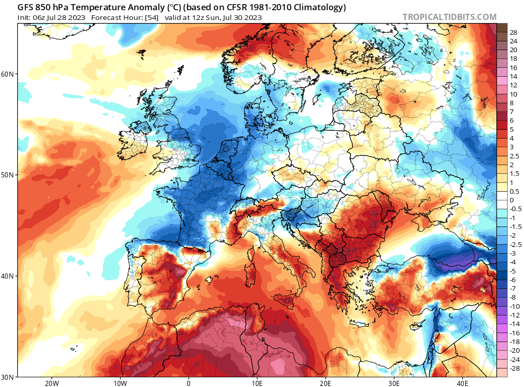 χάρτης θερμοκρασίας