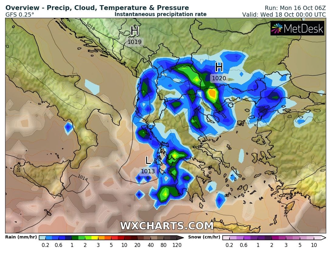 forecast map greece