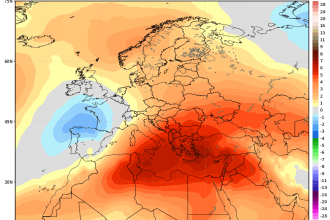 χάρτης θερμοκρασίας 850mb