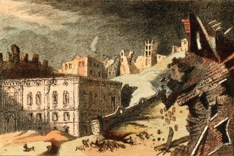 1755 Lisbon earthquake destruction tsunami fire ruins Portugal city