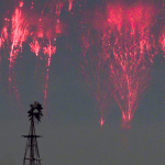 ellyfish shaped red sprites upper atmosphere lightning phenomenon night sky