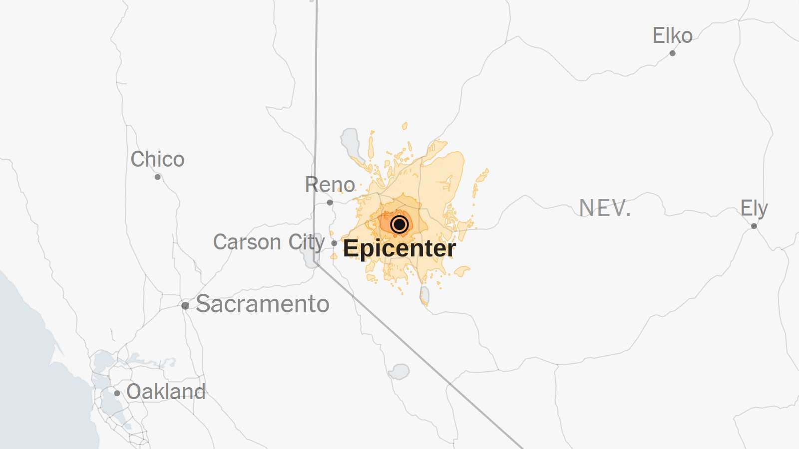 M5.7 earthquake Nevada Reno map USGS shaking Bay Area aftershocks seismic activity