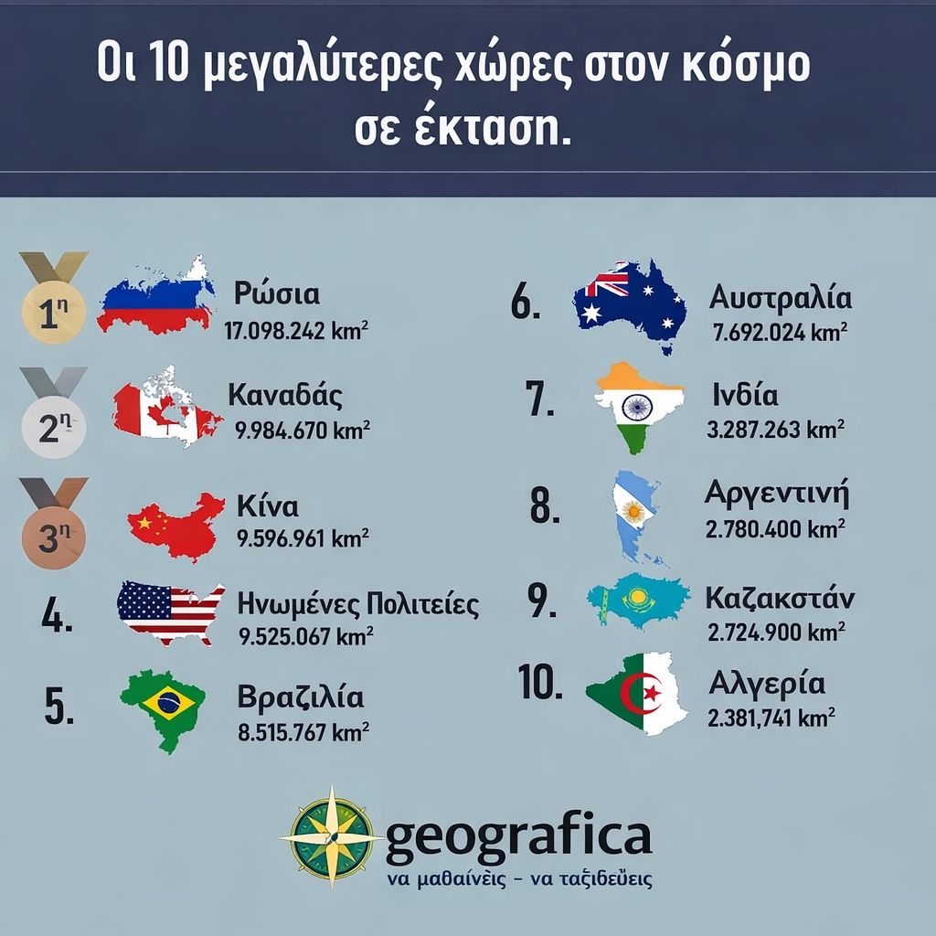 μεγαλύτερες χώρες κόσμου