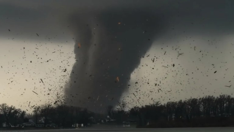 Tornado threat and severe storms slammed Michigan overnight, leaving over 50,000 without power and causing widespread damage across the state.